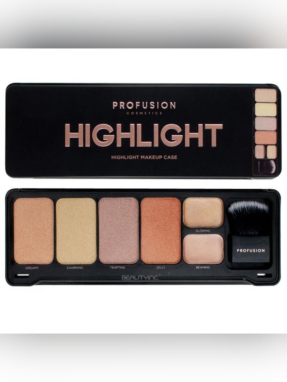 Profusion Cosmetics Highlight Makeup Compact with Brush and Mirror